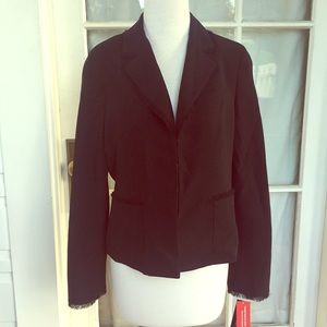 INC size 12 NWT black fitted blazer fringe